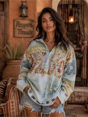 Free People We The Free Arizona Sky Pullover NWT Size XS